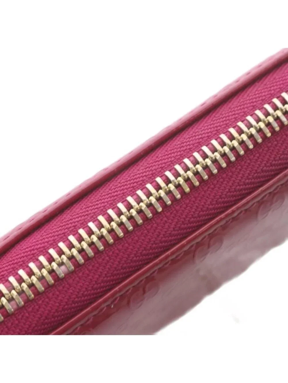 Gucci Micro Guccissima Coin Purse Wallet Zip Around GG Pattern Pink
